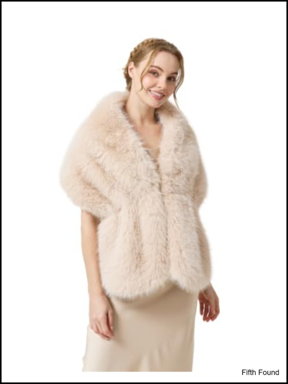 PFARRER Faux Fur Shawl Wrap Elegant Evening Stole Scarf Women 63x14